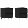 Szafka Nocna z szufladą 2 pcs Czarny Dąb 40 x 35 x 50 cm
