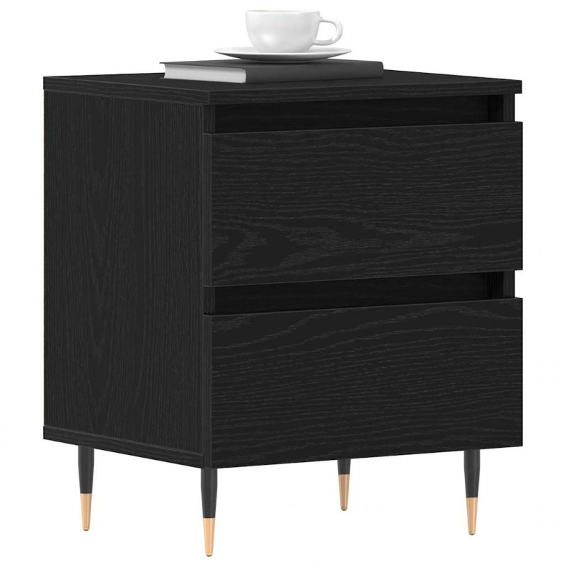 Szafka Nocna z szufladą 2 pcs Czarny Dąb 40 x 35 x 50 cm