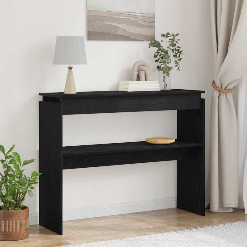 Konsola Czarny Dąb 80 x 30 x 102 cm Materiał drewnopochodny