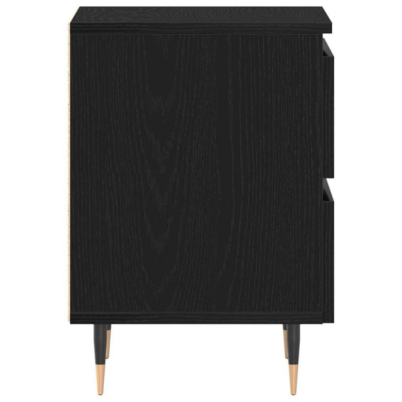 Szafka Nocna z szufladą 2 pcs Czarny Dąb 40 x 35 x 50 cm