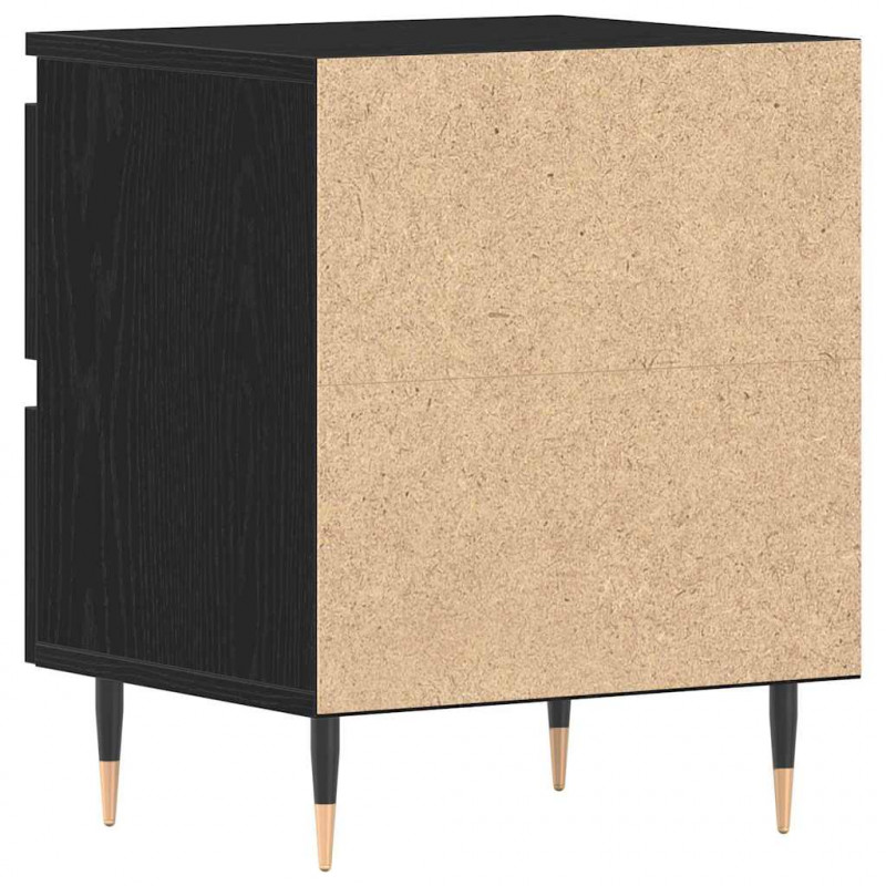 Szafka Nocna z szufladą 2 pcs Czarny Dąb 40 x 35 x 50 cm