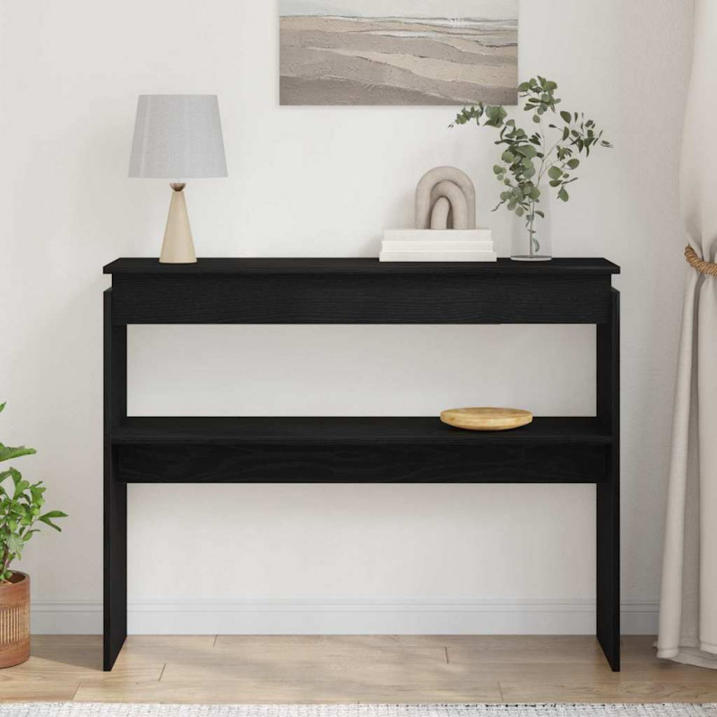 Konsola Czarny Dąb 80 x 30 x 102 cm Materiał drewnopochodny