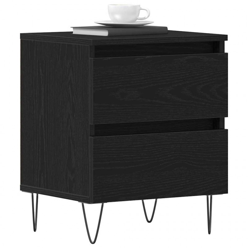 Szafka Nocna Czarny dąb 40 x 35 x 50 cm Materiał drewnopochodny