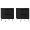 Szafka Nocna z szufladą 2 pcs Czarny dąb 40 x 35 x 50 cm
