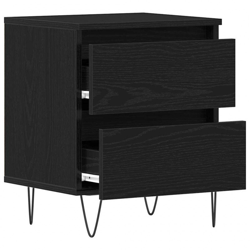 Szafka Nocna z szufladą 2 pcs Czarny dąb 40 x 35 x 50 cm
