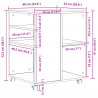 Szafka do przechowywania z kołem Czarny Dąb 60 x 53 x 72,5 cm