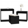 Stolik Nesting 3 pcs Czarny Dąb Materiał drewnopochodny