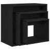 Stolik Nesting 3 pcs Czarny Dąb Materiał drewnopochodny