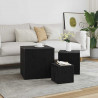 Stolik Nesting 3 pcs Czarny Dąb Materiał drewnopochodny