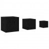 Stolik Nesting 3 pcs Czarny Dąb Materiał drewnopochodny