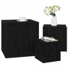 Stolik Nesting 3 pcs Czarny Dąb Materiał drewnopochodny