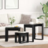 Stolik gniazdowy 3 pcs Czarny Dąb Materiał drewnopochodny