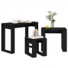 Stolik gniazdowy 3 pcs Czarny Dąb Materiał drewnopochodny