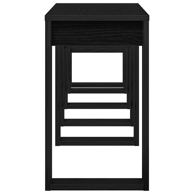 Stolik gniazdowy 3 pcs Czarny Dąb Materiał drewnopochodny