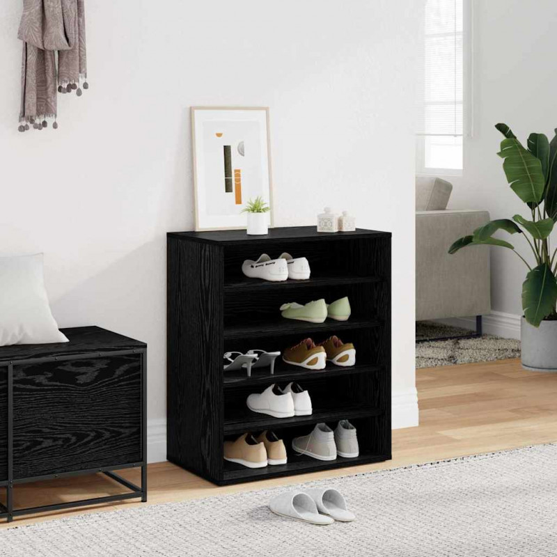 Szafka na buty z półką Czarny Dąb 60 x 35 x 70 cm