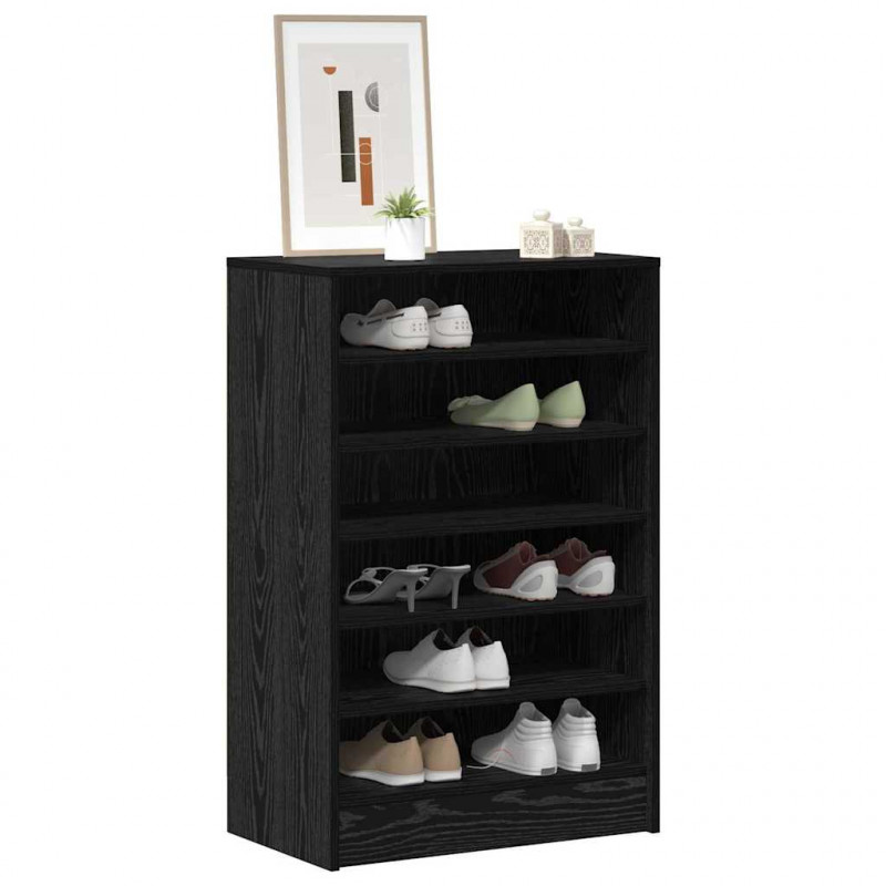 Szafka na buty z półką Czarny Dąb 60 x 35 x 92 cm