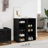Szafka na buty z półką 2 pcs Czarny Dąb 32 x 35 x 70 cm