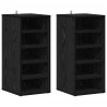 Szafka na buty z półką 2 pcs Czarny Dąb 32 x 35 x 70 cm
