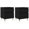 Szafka Nocna z szufladą 2 pcs Czarny Dąb 40 x 35 x 50 cm