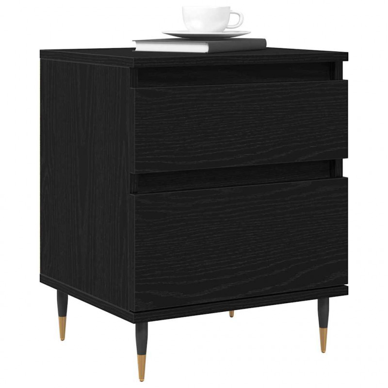 Szafka Nocna z szufladą 2 pcs Czarny Dąb 40 x 35 x 50 cm