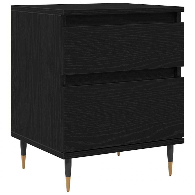 Szafka Nocna z szufladą 2 pcs Czarny Dąb 40 x 35 x 50 cm