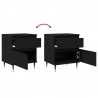 Szafka Nocna z szufladą 2 pcs Czarny Dąb 40 x 35 x 50 cm