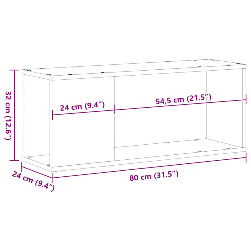 Zestaw szafek RTV Czarny Dąb 80 x 24 x 32 cm