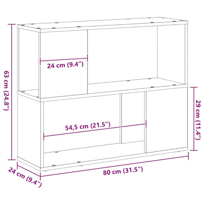 Zestaw szafek RTV Czarny Dąb 80 x 24 x 63 cm