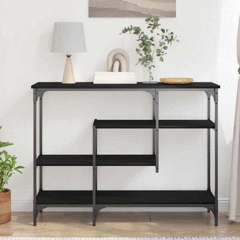 Stół Konsolowy z półką Czarny dąb 100 x 35 x 75 cm