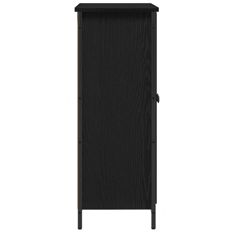 Bufet Czarny Dąb 70 x 30 x 80 cm Materiał drewnopochodny