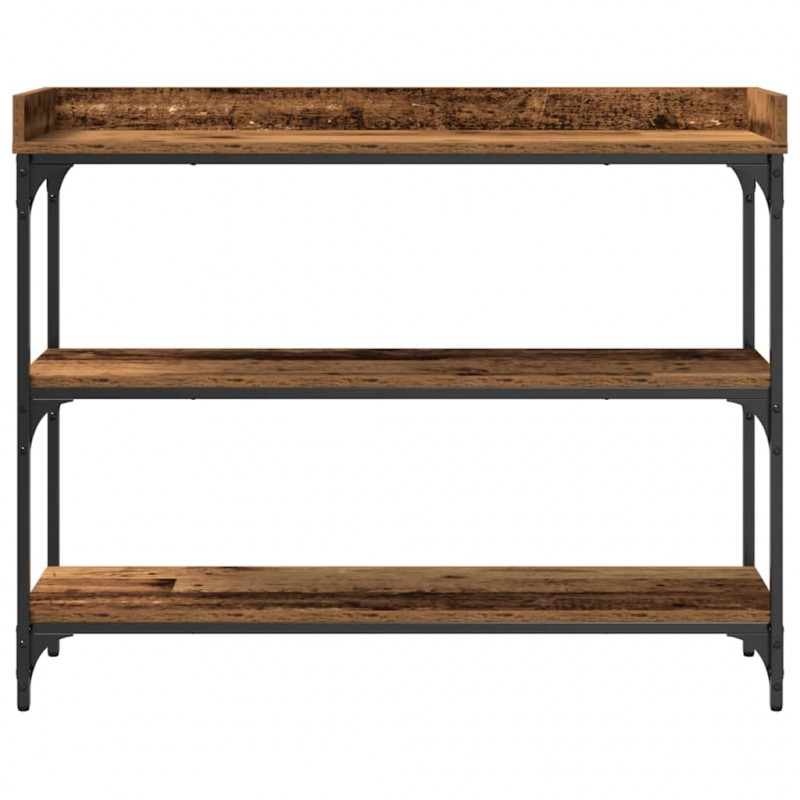 Stół Konsolowy z półką Stare drewno 100 x 30 x 80 cm