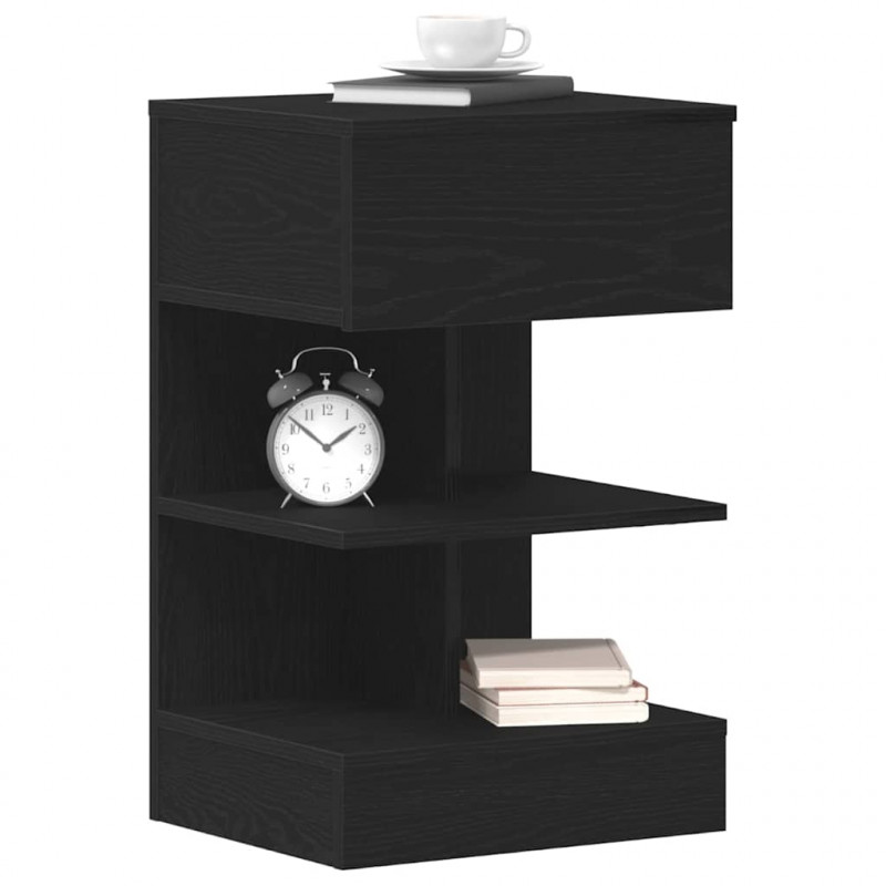Szafka Nocna Czarny Dąb 40 x 35 x 65 cm Materiał drewnopochodny