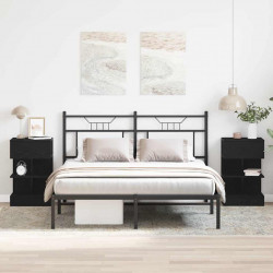 Szafka Nocna z szufladą 2 pcs Czarny Dąb 40 x 35 x 65 cm