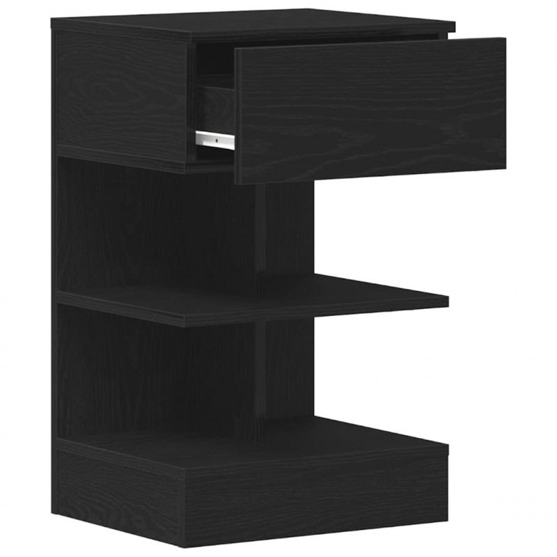 Szafka Nocna z szufladą 2 pcs Czarny Dąb 40 x 35 x 65 cm