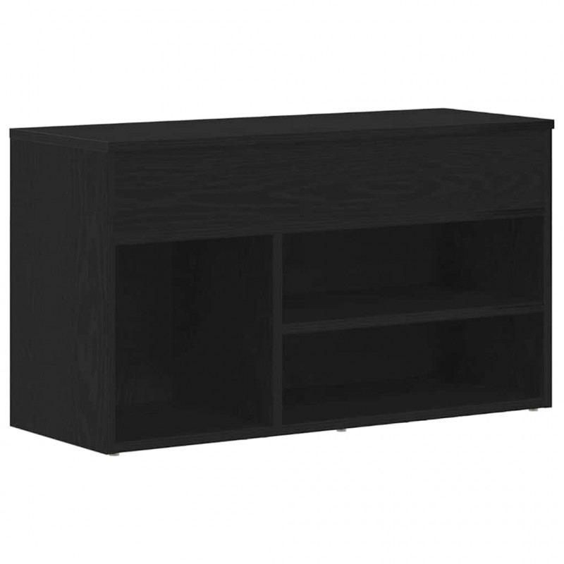 Ławka na buty z półką Czarny Dąb 80 x 30 x 45 cm