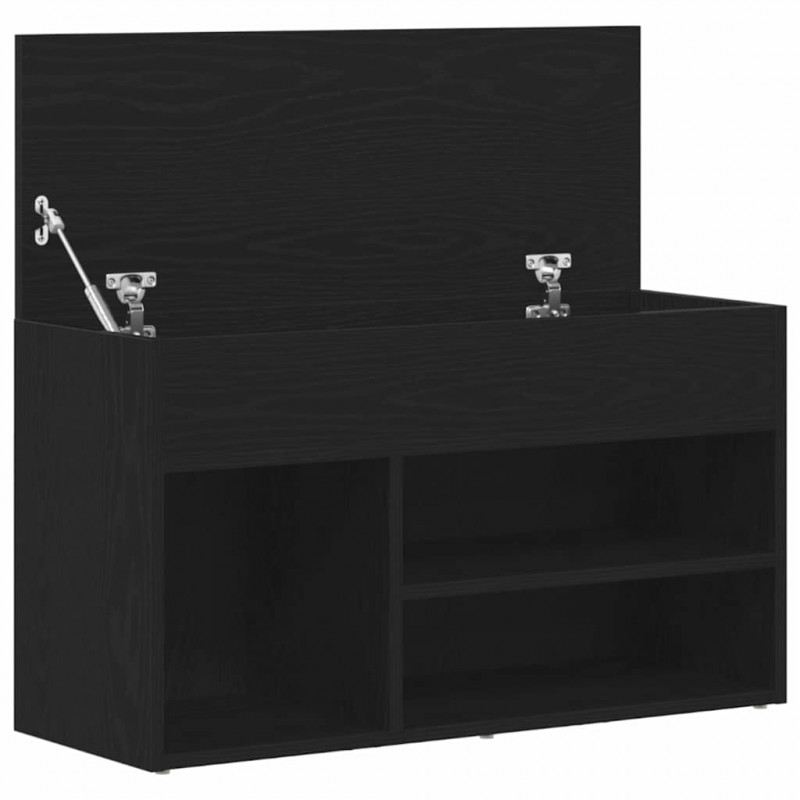 Ławka na buty z półką Czarny Dąb 80 x 30 x 45 cm