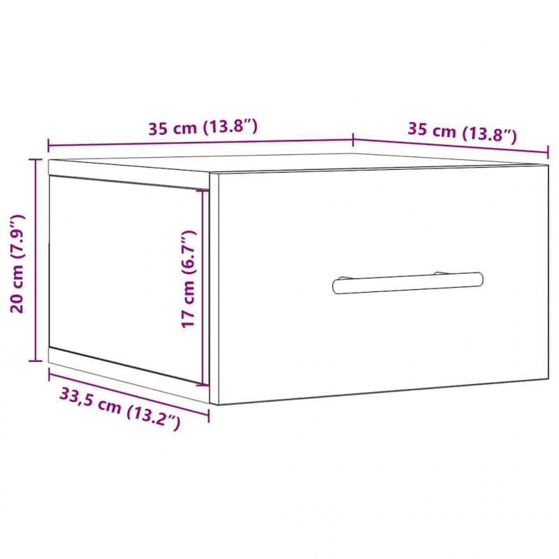 Szafka Nocna 2 pcs Stare drewno 35 x 35 x 20 cm