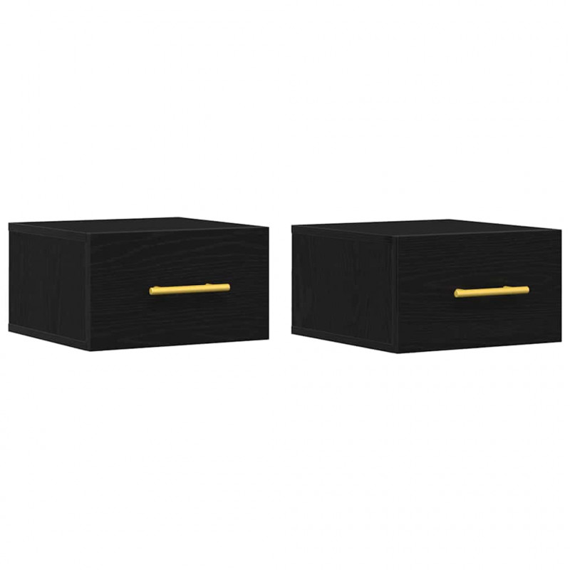 Szafka Nocna 2 pcs Czarny Dąb 35 x 35 x 20 cm