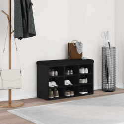 Ławka na buty Czarny 80 x 30 x 48 cm Materiał drewnopochodny