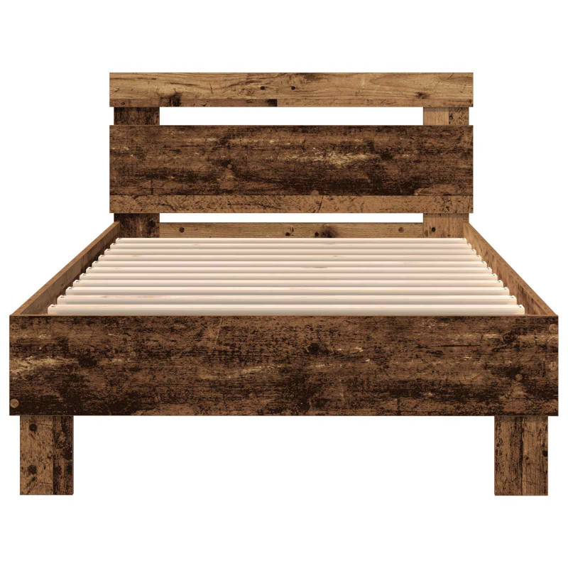 Ramka łóżka Stare drewno 90 x 200 cm Materiał drewnopochodny