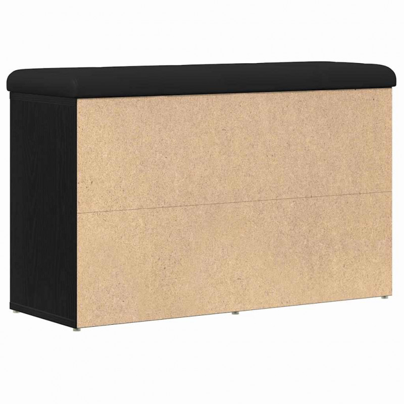 Ławka na buty Czarny 80 x 30 x 48 cm Materiał drewnopochodny