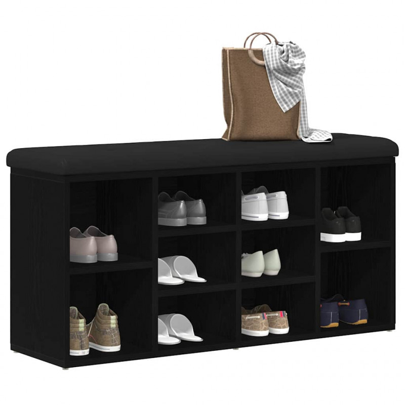 Ławka na buty z półką Czarny Dąb 102 x 32 x 50 cm