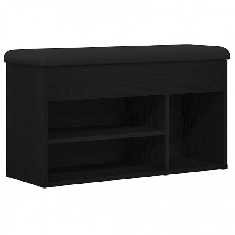 Ławka na buty Czarny 80 x 30 x 45 cm Materiał drewnopochodny