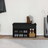 Ławka na buty Czarny 80 x 30 x 45 cm Materiał drewnopochodny