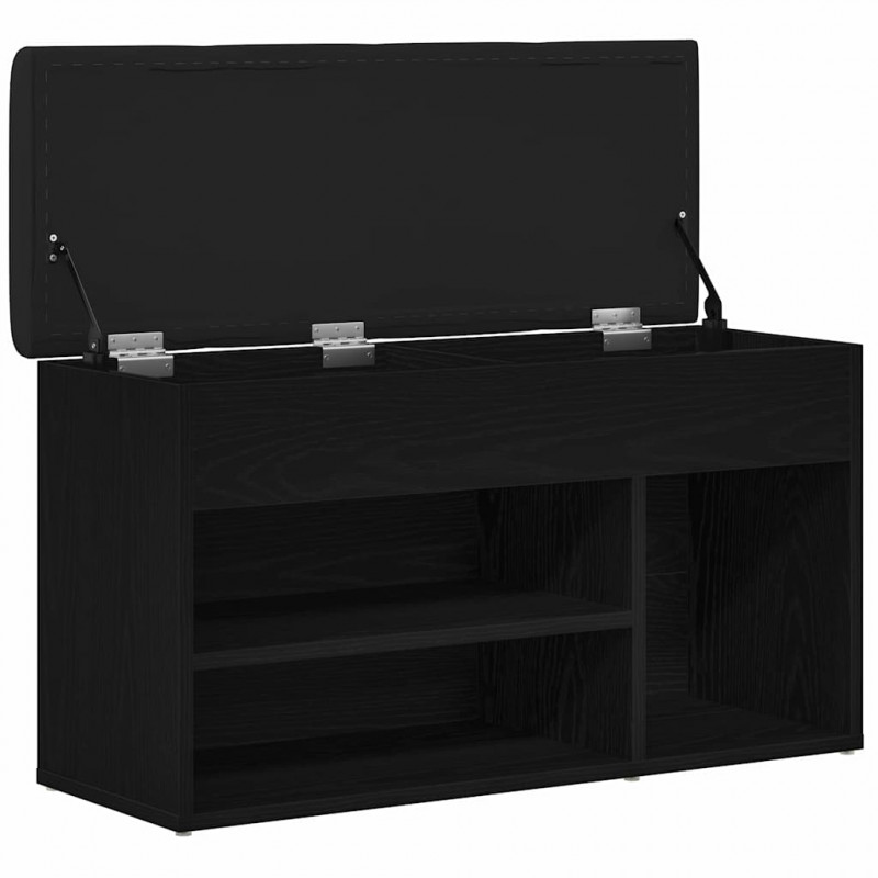 Ławka na buty Czarny 80 x 30 x 45 cm Materiał drewnopochodny