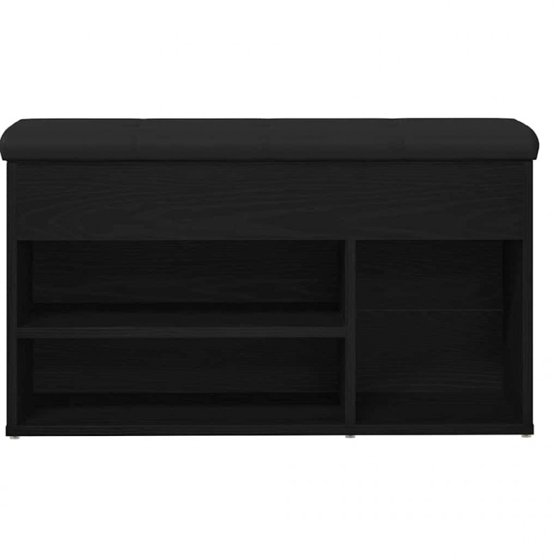 Ławka na buty Czarny 80 x 30 x 45 cm Materiał drewnopochodny