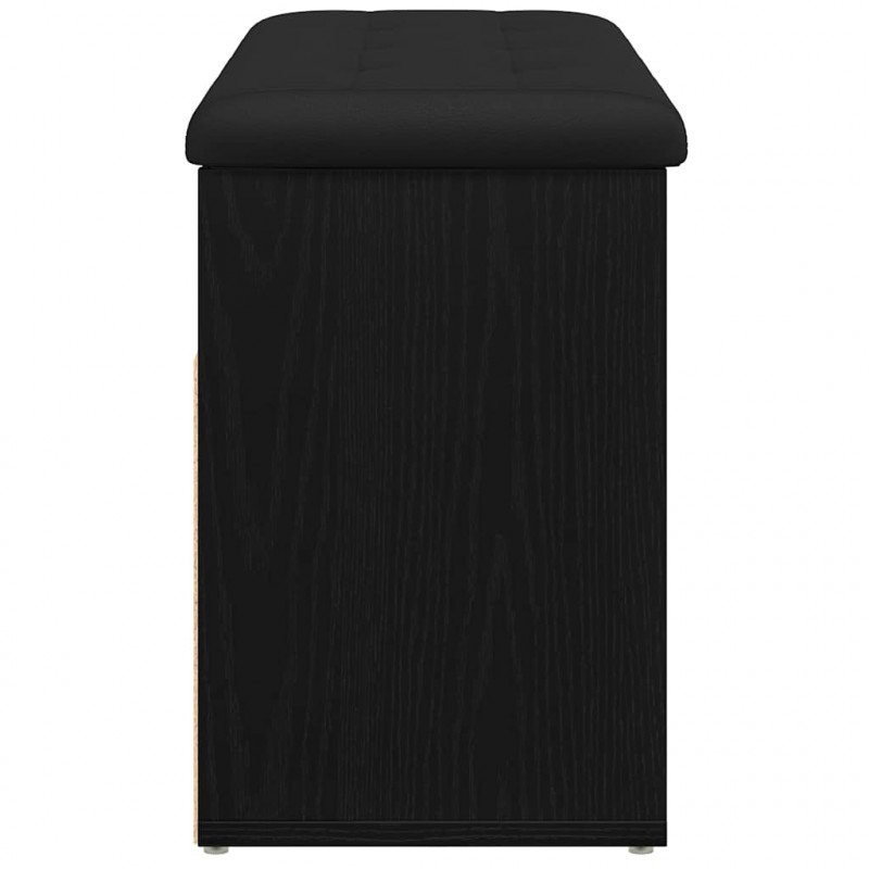 Ławka na buty Czarny 80 x 30 x 45 cm Materiał drewnopochodny