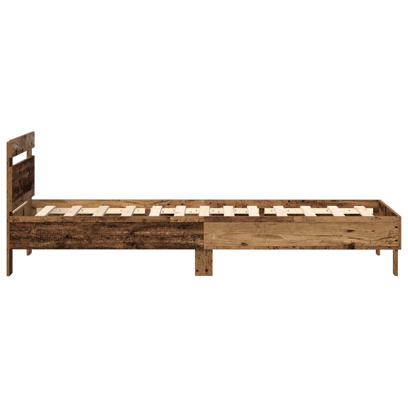 Ramka łóżka Stare drewno 90 x 190 cm Materiał drewnopochodny
