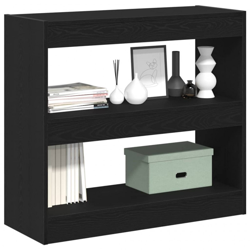 Szafka na książki 2 pcs Czarny Dąb 80 x 30 x 72 cm