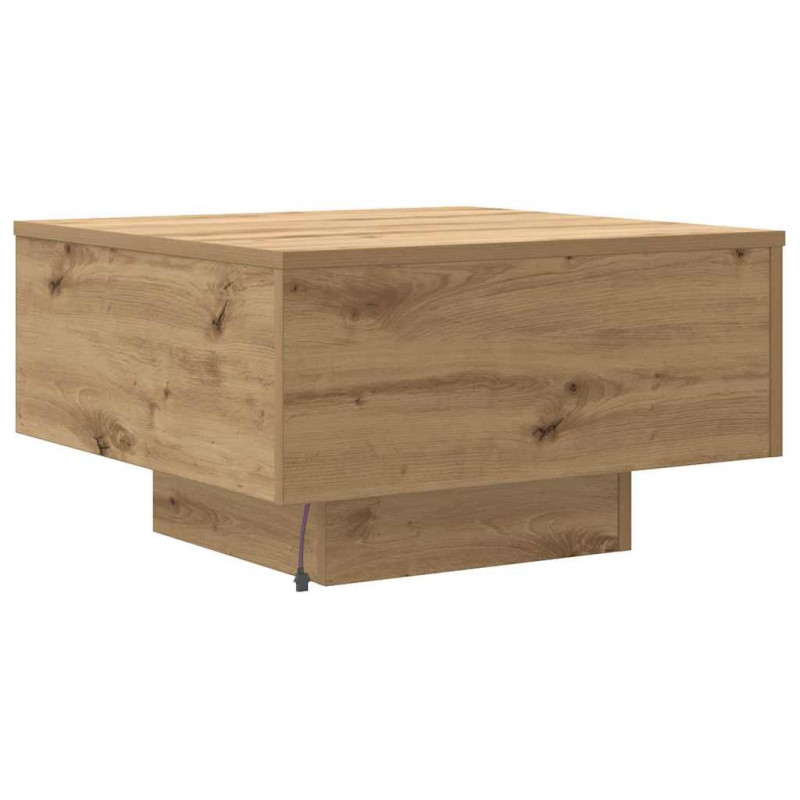 Stolik kawowy Ze LED Lights Dąb rzemieślniczy 55 x 55 x 31 cm